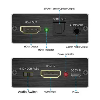 Совместимый Аудио HDMI Стерео Аудио Экстрактор Конвертер Адаптер HDMI в HDMI + Оптический SPDIF 3,5 мм 4K * 2K Для PS4 TV И DVD Совместимый Аудио HDMI Стерео Аудио Экстрактор Конвертер Адаптер HDMI в HDMI + Оптический SPDIF 3,5 мм 4K * 2K Для PS4 TV И DVD 3