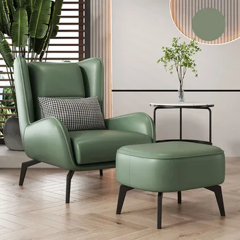 Современные кожаные кресла для гостиной, Итальянские кресла для отдыха в скандинавском стиле, Офисные стулья для гостиной, мебель для макияжа