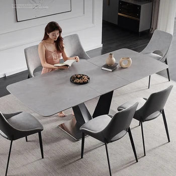 Современный Складной Обеденный стол Минималистичный Бытовой Прямоугольник для маленькой квартиры, Складные Кухонные столы, Мебель для столовой GY50CZ