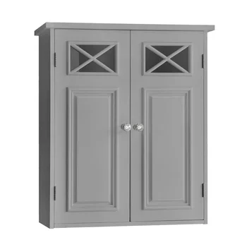 Съемный современный серый деревянный настенный шкаф с подвесным хранилищем - стильное решение для домашнего декора