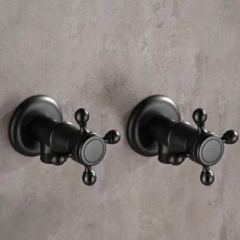 Угловой клапан, Медно-черный, Клапаны для наполнения ванной комнаты, Запорный клапан для холодной и горячей воды в туалете, установленный на бортике для кухни, Ванны, унитаза, раковины
