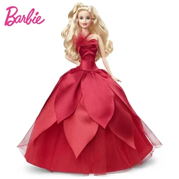 Фирменная праздничная кукла Barbie с волнистыми волосами 2022 года, коллекционный подарок для детей